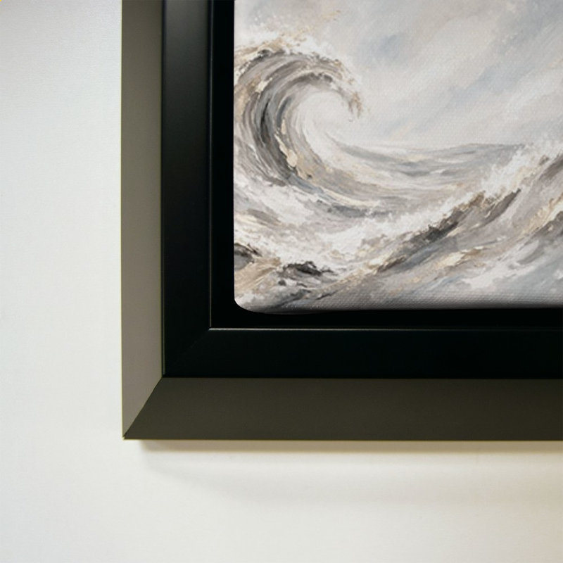 Golden Waves by Patricia Pinto - Graphic Art on Canvas, 44" H x 64" W, Black