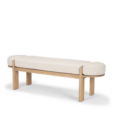 Banc en tissu orme foncé Karina