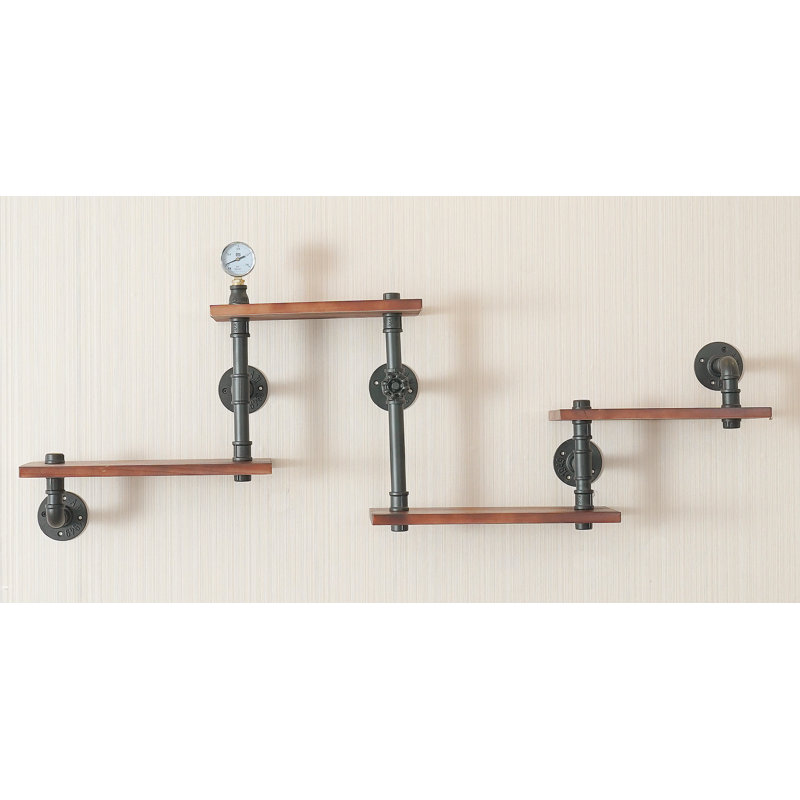 Dhori 4 Piece Tiered Industrial Pipe Shelves