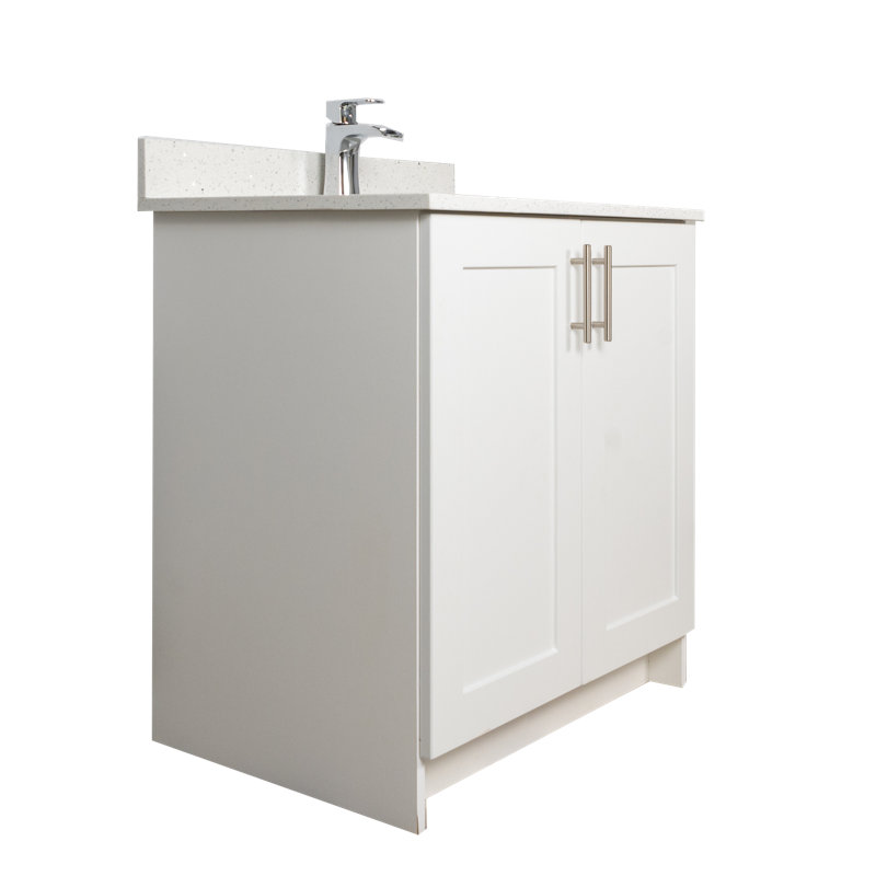 Meuble-lavabo blanc 30 po style Shaker, Blanc
