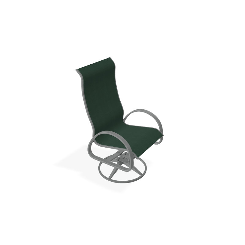Fauteuil de patio pivotant Hiraku, Vert forêt 22D Sunbrella® vert, Graphite texturé