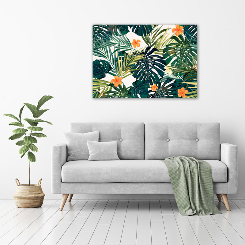 Tropical Leaves - No Frame Print on Glass