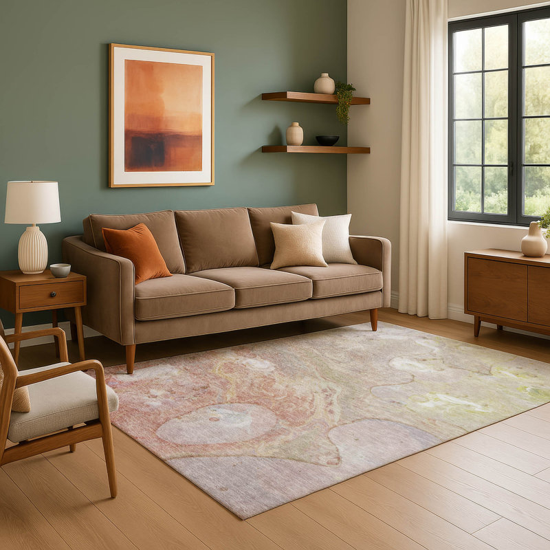 Premium Machine Washable Ralston AMF1941 Abstract Rug, Rectangle 2'6" x 3'10"