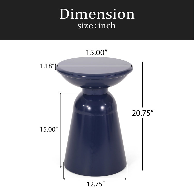 Outdoor Metal End Table -Large, Blue
