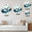 Bleu et blanc, nuages liquides, art II - horloge murale moderne-1073031492