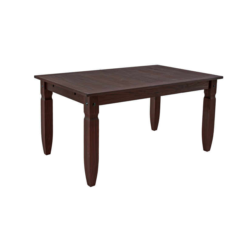 Mexican Pine Solid Wood Dining Table, Pine/Colonial Brown
