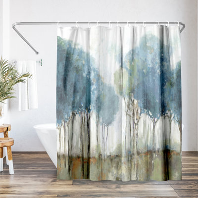 Rideau de douche rétro Misty Meadow par PI Creative Art