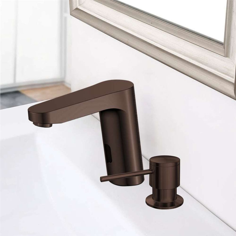 Light Oil Rubbed Bronze Wall Mount Touchless Faucet with Automatic Sensor for Commercial Use