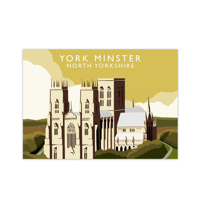 York Minster North Yorkshire 1 Piece Wall Art, 42cm H x 59.4cm W x 3cm D, Unframed