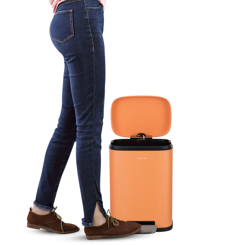 Steel Step On Kitchen Trash Can - 13.2 Gallons, Carrot Cake