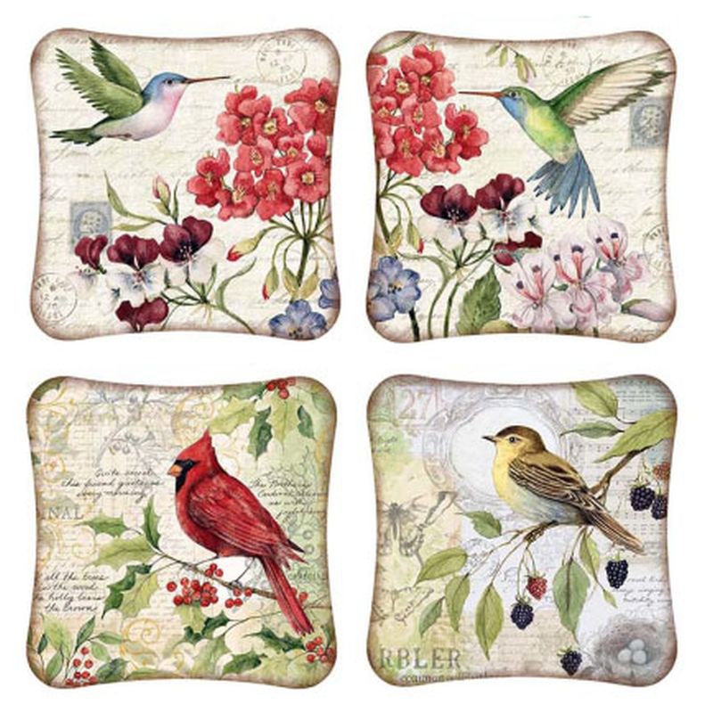 Ensemble de sous-verres carrés 4 pièces
