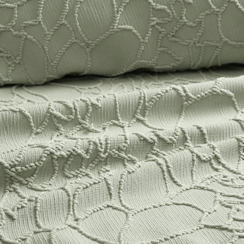 Ensemble de couvre-lit pour grand lit 3 pièces - chenille florale avec bordure frangée, mélange de coton respirant et, grande taille pour une utilisation à l'année, qualité de la fibre, approuvé, lavable à la machine