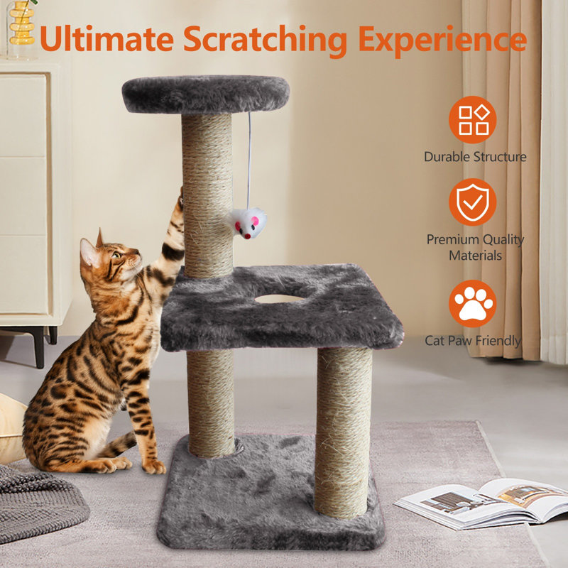 Jeu pour chat 15,7 "Cat Tower Sisal, Gris