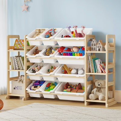 Toy Storage Organizer - Toy Organizers And Storage With Bookshelf, Toy Storage Shelf With 4 Shelves And 12 Storage Bins, Kids Bookshelf And Toy Storag by Isabelle & Max