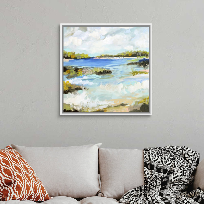 «Surfscape II» par Karen Fields - reproduction d'art, Toile blanche encadrée, H 32 po x l 32 po x P 1,75 po