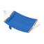 Hamac double en polyester matelassé double avec support en bois naturel, hamac extérieur pour 128 pouces pour deux, bleu marine