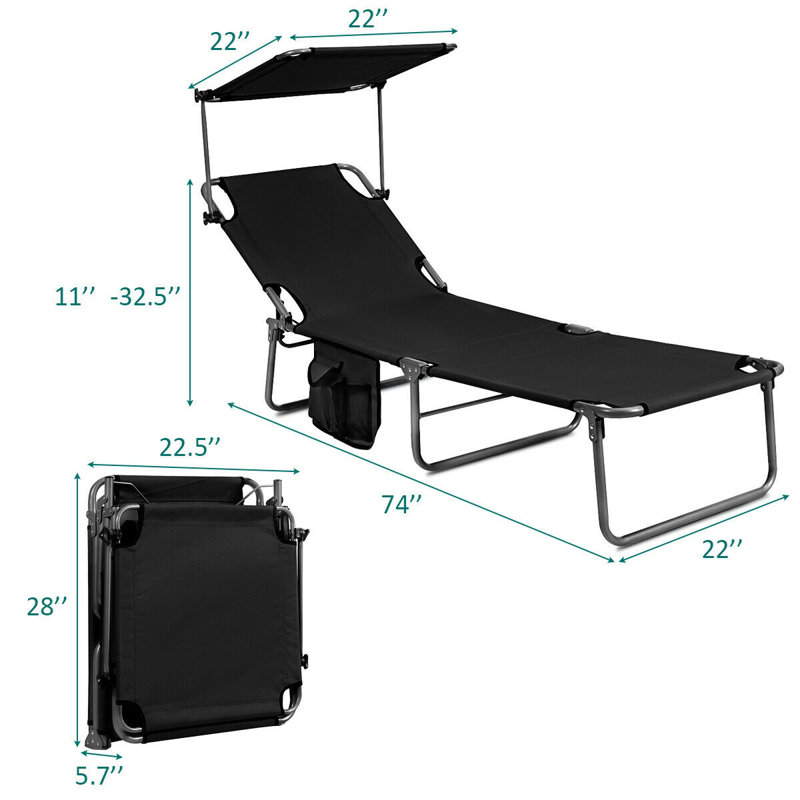 Loyd Folding Zero Gravity Chair, Black