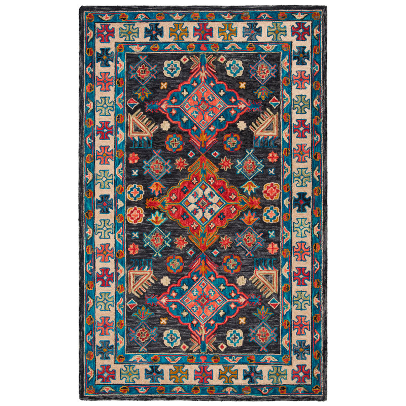 Tapis en laine touffeté à la main Madalene, Rectangle 2 pi 3 po x 5 pi