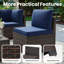 Ensemble de conversation modulaire en osier pour 6 personnes avec coussins-992035060-992035058