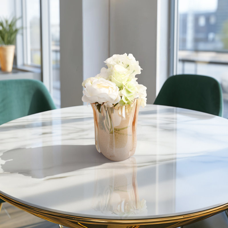 Vase en verre soufflé Ivy Bronx Bartoli, H 10 po x l 8 po x P 8 po, Tanné