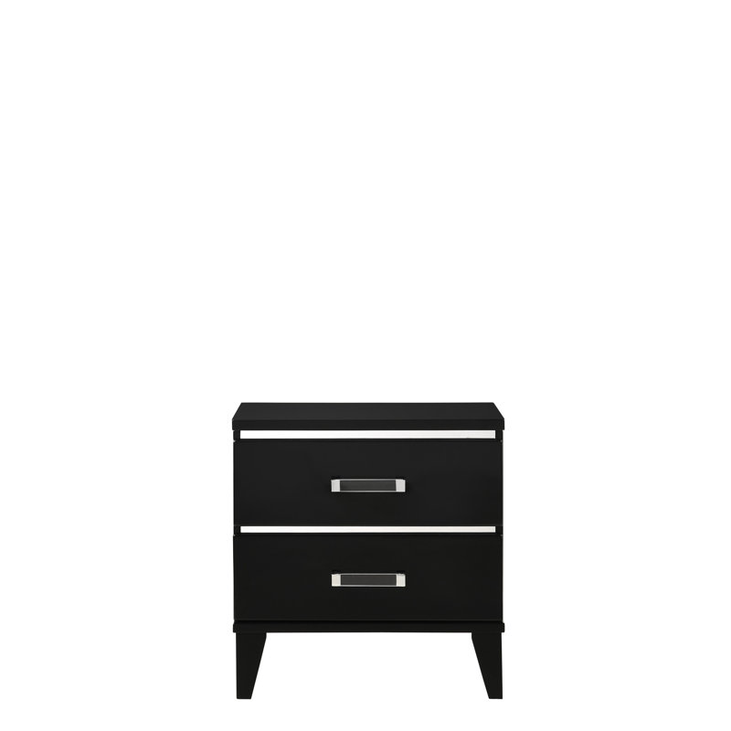 Table de chevet noire avec amplement d'espace pour les accessoires de chambre à coucher