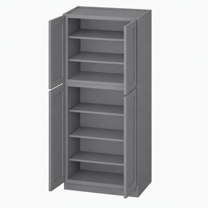 Armoire de rangement/haute Kindwood Eco Shaker 30 po L x 24 po P x 90 po H, en contreplaqué gris, prête à assembler, Gris