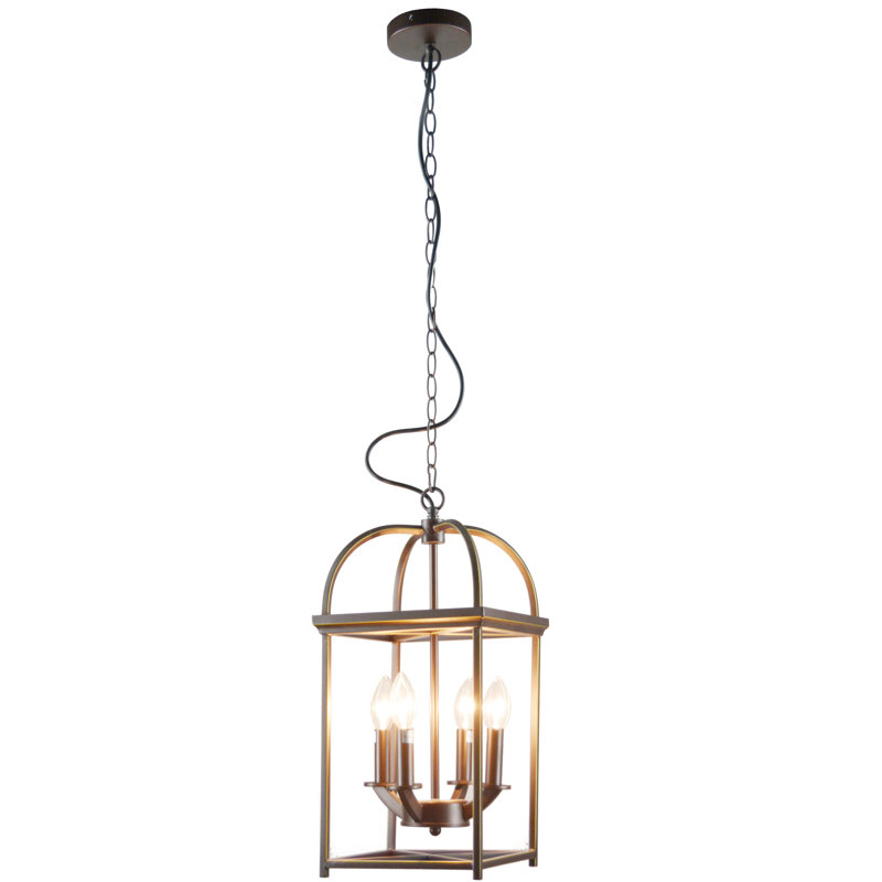 Luminaire suspendu rectangulaire 4 lumières lanternes Jayde