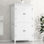Armoire de rangement élégante pour salle de bain, unité de rangement pour salle de bain, armoire autoportante avec 4 portes, tablettes réglables, tablettes adaptables