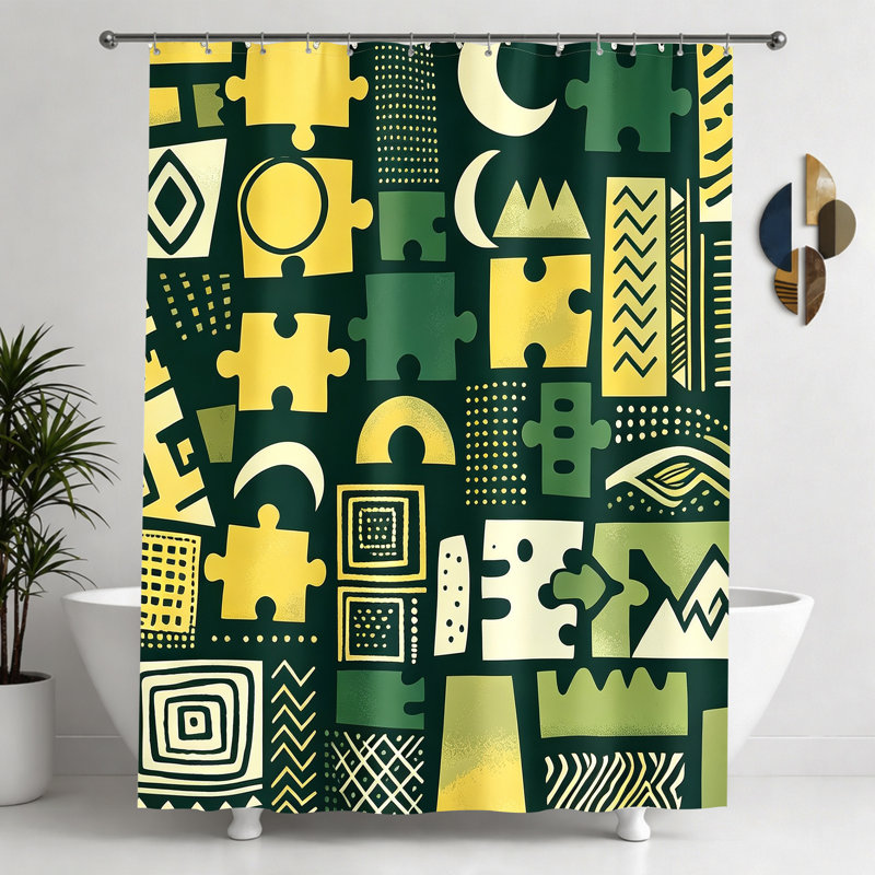 Rideaux de douche avec crochets inclus, Green