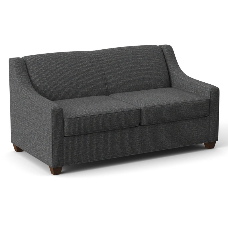 Phillips 68" Square Arm Loveseat with Reversible Cushions, Connelly Crow, Montana Walnut