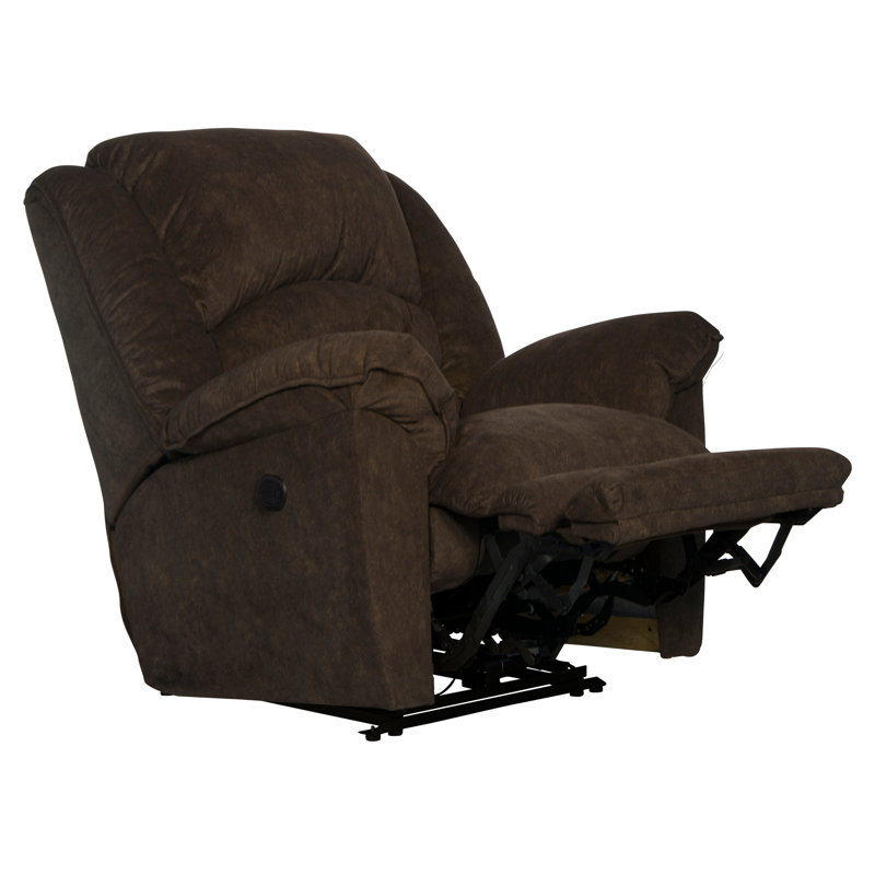 Fauteuil inclinable avec repose-pieds Rialto, Polyester brun, Électrique, Extension complète