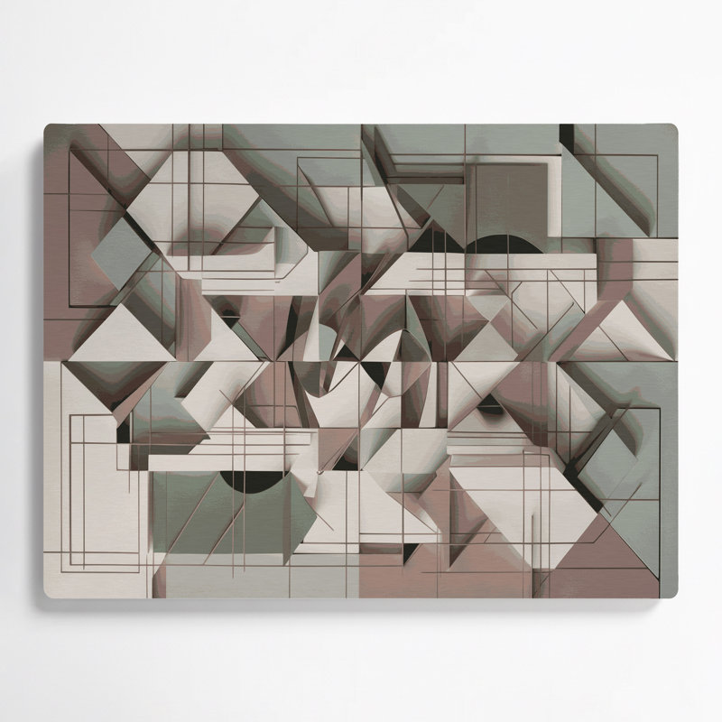 «Geometric Abstraction 86», art mural en métal gris, H 16 po x l 20 po