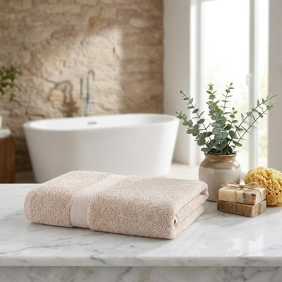 Ensemble de deux draps de bain en coton turc brun 40" x 60"