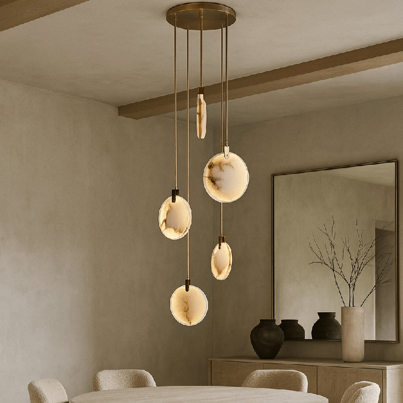 Lustre en marbre 5 lumières Moonshade