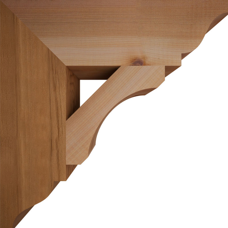 Support en bois rustique traditionnel BKTLEC01, Cèdre rouge de l'Ouest (lisse), H 14 po x l 3,5 po x P 14 po