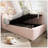 Upholstered Daybed with Hydraulic Storage, Twin Size, Velvet Fabric, Metal Slatted Frame, Space-Saving Design-1299210728