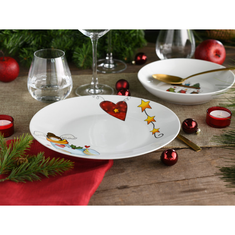 Luna Porcelain China Dinnerware Set 30 Piece - Service for 6
