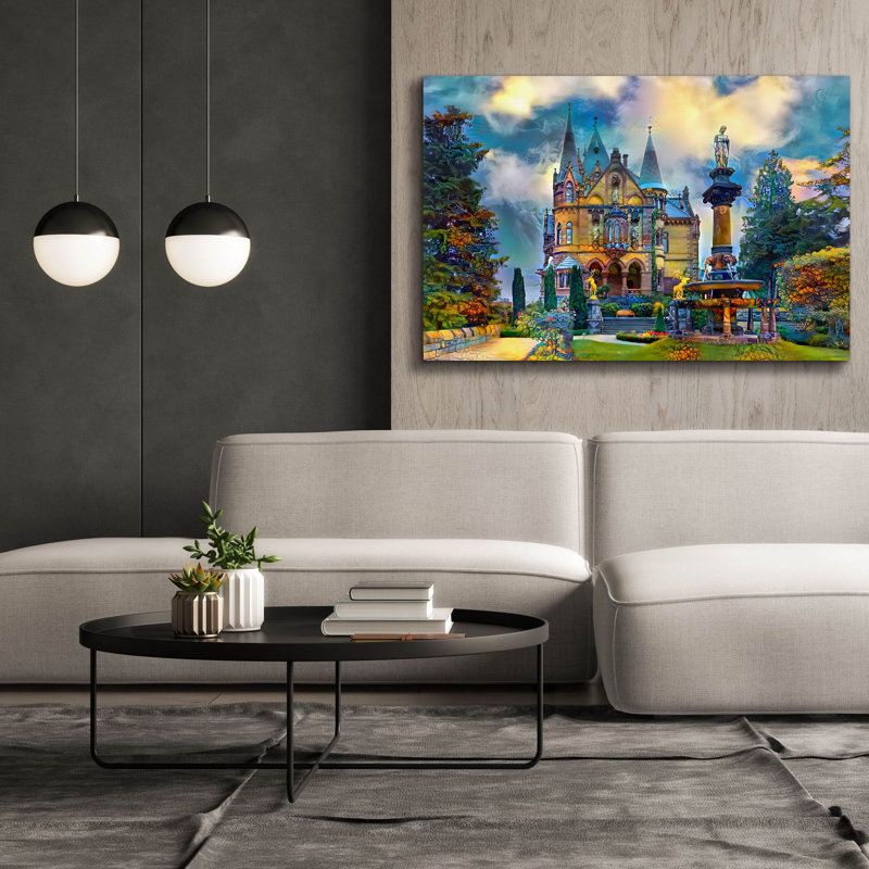 «Allemagne, château de Drachenburg» par Pierre Gavidia, art mural sur toile, H 40 po x l 60 po x P 1,5 po