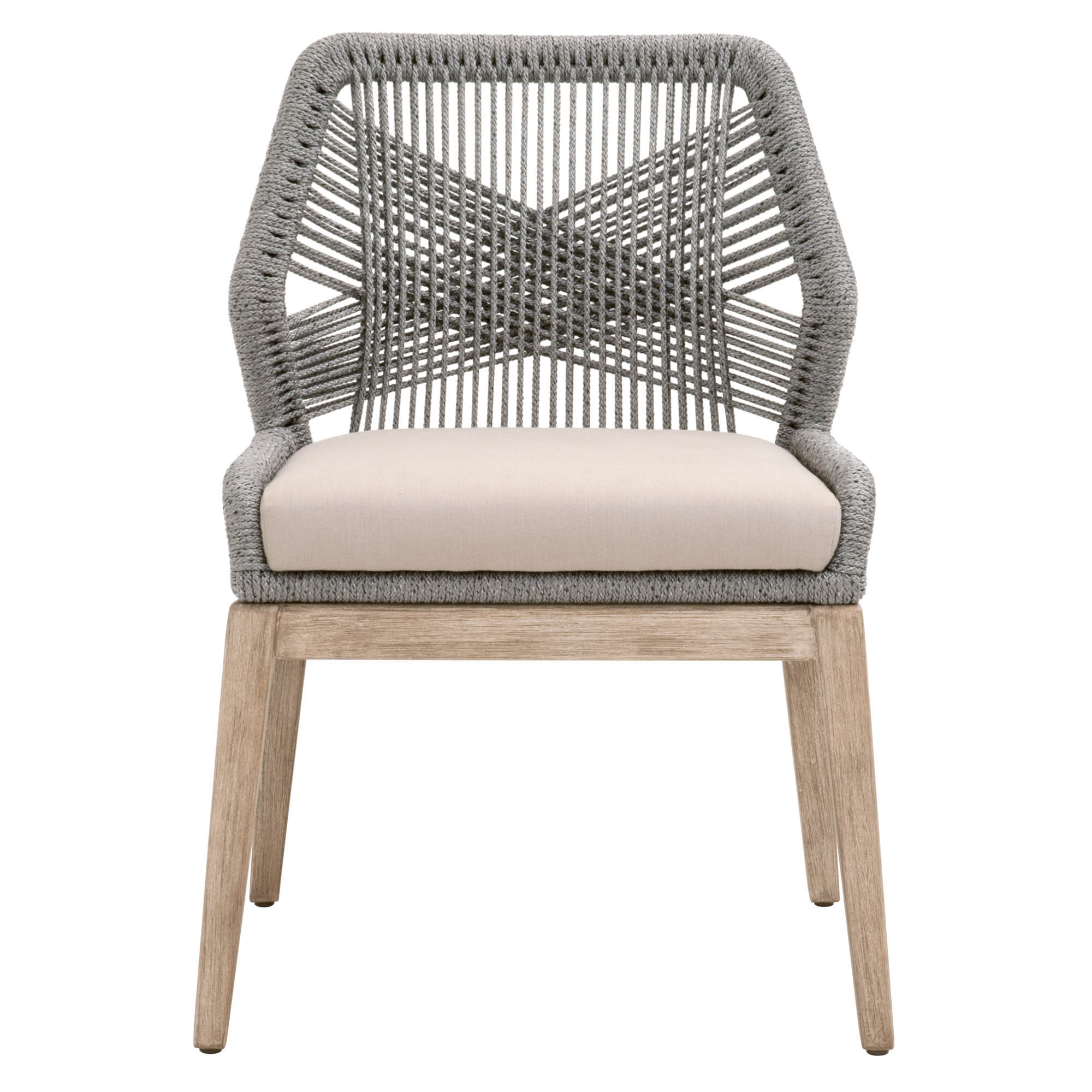 Mitali Cross Back Side Chair, Light Gray