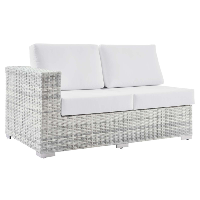 Convene Outdoor Patio Left-Arm Loveseat, Left Hand Facing, White