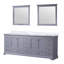 Meuble-lavabo double gris foncé 84 po X P 22 po D, plateau en marbre de Carrare et Miroirs