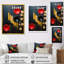 Expressions minimalistes en rouge doré et noir - reproduction sur toile-684472421-684472429