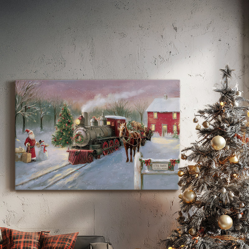 Pale Winter Nativity Hearth-Premium Gallery Wrapped Canvas, 8" H x 12" W