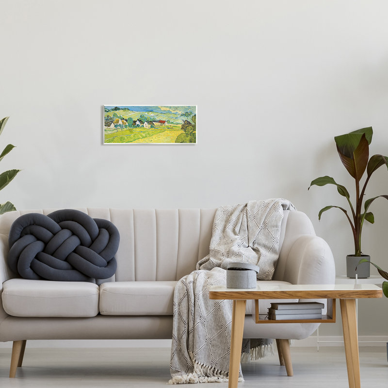 «Vue Ensoleille Van Gogh Classic» par Vincent Van Gogh - Peinture, H 7 po x l 17 po x P 0,5 po, Bois