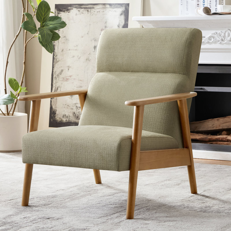 Upholstered Armchair, Light Green