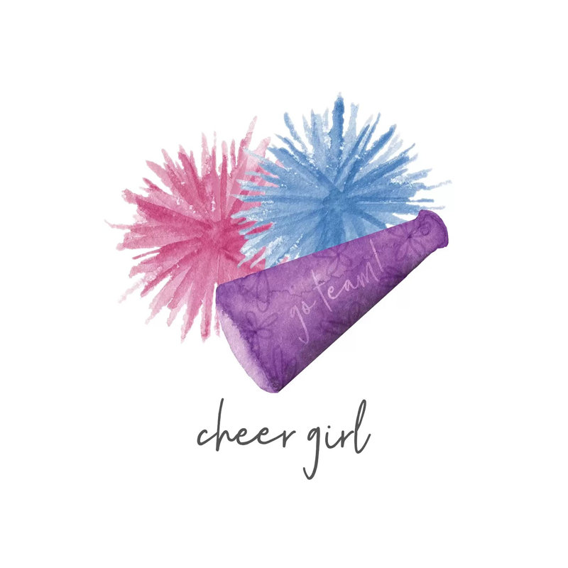 Sports Girl Cheer by Noonday Design - Wrapped Canvas Painting, 45.72 cm H x 45.72 cm W