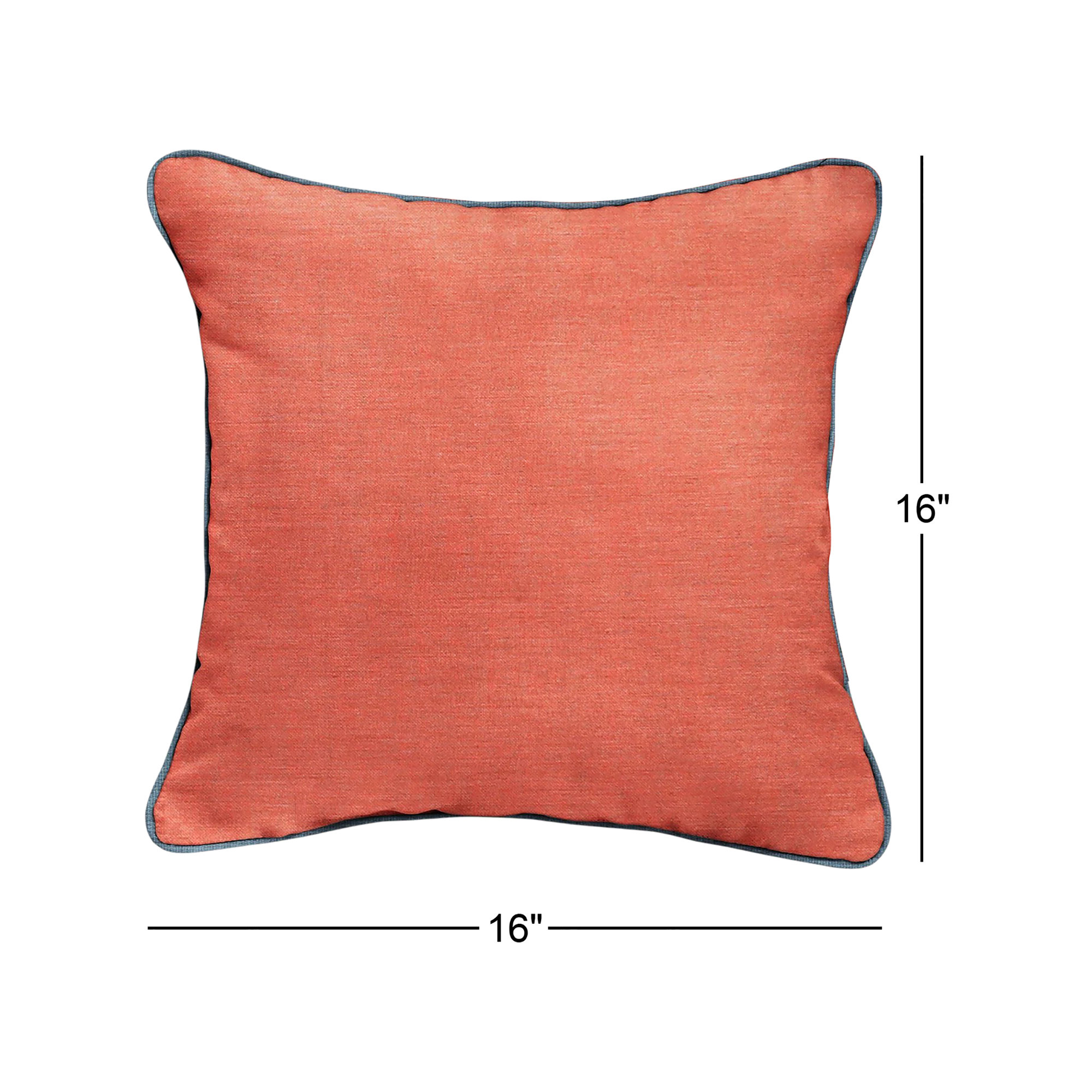 Jaclyn Sunbrella® Indoor/Outdoor Throw Pillow, 16" x 16", Blue/Coral