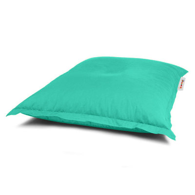 Fauteuil à billes Original - Turquoise, 39,4 x 39,4 x 7,9 pouces | 100% polyester imperméable, perles EPS 100% recyclées, capacité de poids maximale: 440 lb | Double fermeture à glissière cachée, parfaite pour la détente et le divertissement en plein air