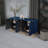 Trexm Navy Blue Sideboard (buffet) With Storage Space And Adjustable Shelves, With Rectangular Metal Handles And Metal Legs, Suitable For Kitchens, Living Rooms And Dining Rooms