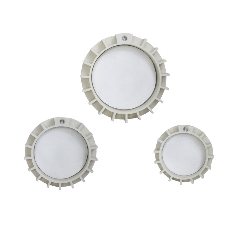 Nikolas Rounded Decorative Wall Mirror Featuring Various Size Mirrors - Statement Mirror Ideal for Bathroom Vanity or Entryway Accent - Large Wall Mirror Complements Living Room Decor - Set 3, 18", White